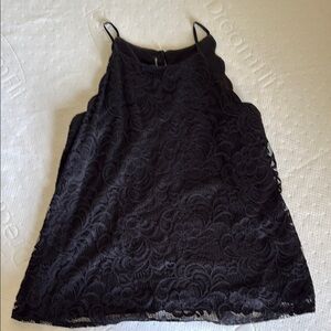 Black Sleeveless Lace Camisole Top